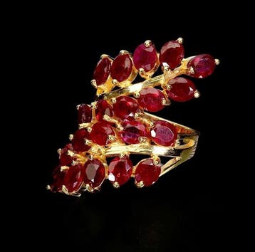 Zonder minimumprijs - Ring 14K geelgoud verguld 925 sterling, Nieuw