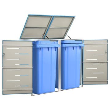 vidaXL Containerberging dubbel 138x77,5x115 cm roestvrij, Doe-het-zelf en Bouw, Verzenden