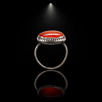 Middeleeuws Brons REPLICA The Amber Guardian Zilveren Ring