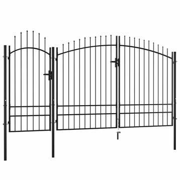 vidaXL Tuinpoort Woerden staal 1,95x4 m zwart, Tuin en Terras, Verzenden, Nieuw