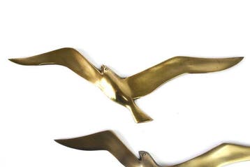 Figuur - Seagulls (3) - Messing, Antiek en Kunst, Curiosa en Brocante