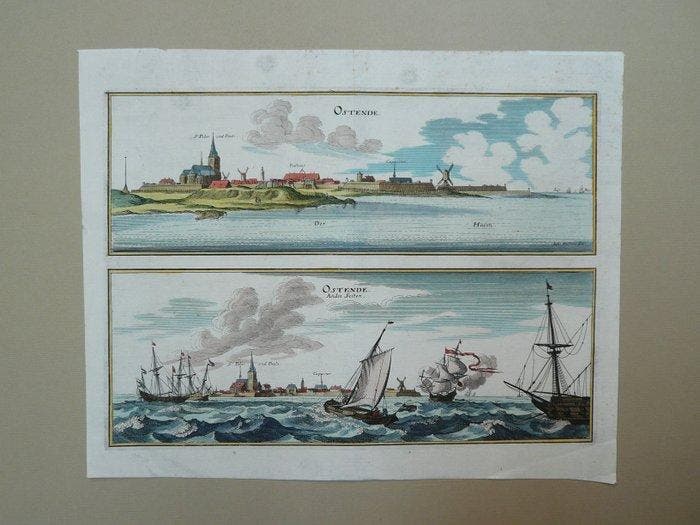 Europa - België / Oostende; M. Merian - Ostende - 1659, Livres, Atlas & Cartes géographiques