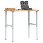 vidaXL Werkbank rechthoekig 100x60x(73-99,5) cm massief, Doe-het-zelf en Bouw, Verzenden, Nieuw