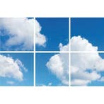 Wolkenplafond Fotoprint verdeeld over 6 panelen 60x60cm, Verzenden, Nieuw