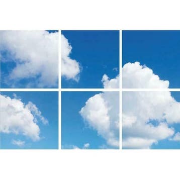 Wolkenplafond Fotoprint verdeeld over 6 panelen 60x60cm, Verzenden, Nieuw