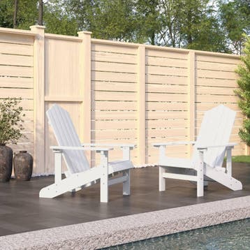 vidaXL Tuinstoelen 2 st Adirondack HDPE wit, Verzenden