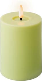 Ledkaars wax steady buiten lumineo groen warm wit ø7 cm h, Nieuw