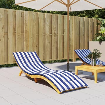 vidaXL Ligbedkussen gestreept oxford stof blauw en wit, Verzenden, Nieuw