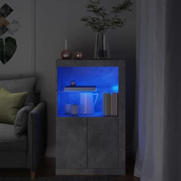 vidaXL Bijzetkast met LED-verlichting bewerkt hout, Huis en Inrichting, Verzenden, Nieuw