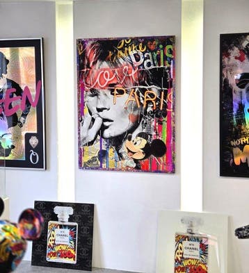 Patryk Konrad - Paris fashion model pop art collage -, Antiquités & Art, Art | Peinture | Moderne