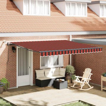 vidaXL Uitschuifbare luifel Oranje en bruin 400 × 300 cm, Tuin en Terras, Verzenden, Nieuw