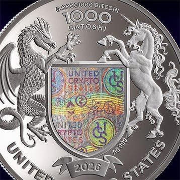 Verenigde Crypto Staten. 1000 Satoshi 2026, Britannia 1 Oz