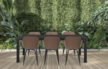 Zwarte tuintafel | Aluminium | 205 x 90cm, Verzenden