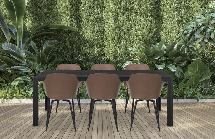 Zwarte tuintafel | Aluminium | 205 x 90cm, Jardin & Terrasse, Tables de jardin, Envoi