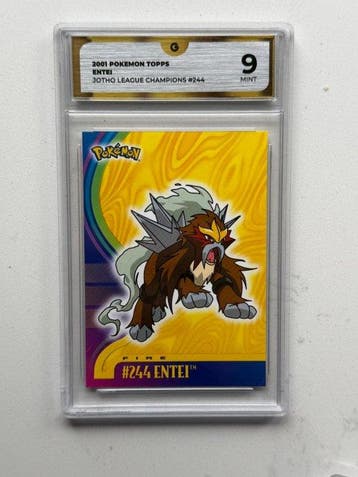 Pokémon - 1 Graded card - Entei #244 Promo card, Foil - GG 9, Hobby en Vrije tijd, Verzamelkaartspellen | Pokémon, Nieuw