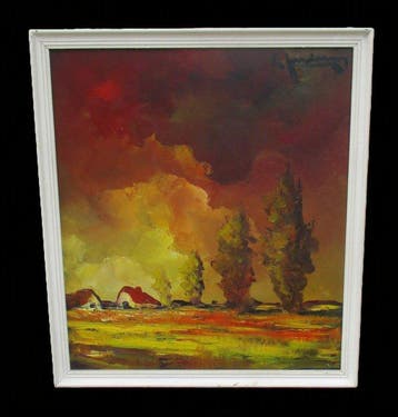 Leo Jordaens ( Antwerpen 1944 - 2000 ) - Zomerlandschap, Antiek en Kunst, Kunst | Schilderijen | Klassiek