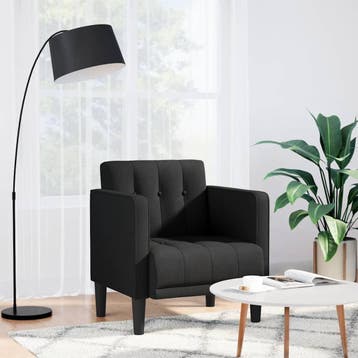 vidaXL Fauteuil met armleuningen Zwart 53 cm Stof, Verzenden