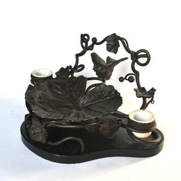 Inktpot - Brons, Marmer