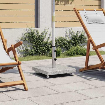 vidaXL Parasolvoet vierkant 30 kg graniet grijs, Verzenden, Nieuw