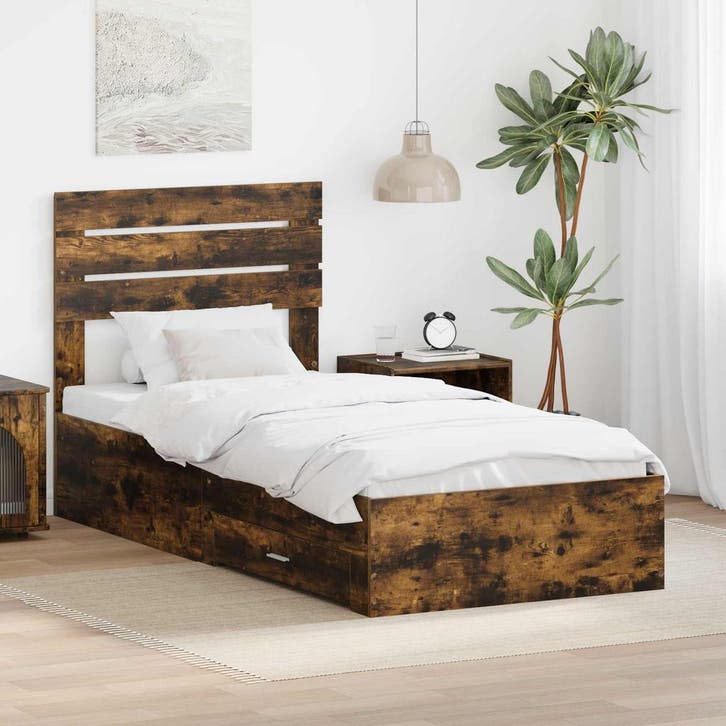 vidaXL Bedframe met lade met hoofdeinde met opslag Bewerkt, Huis en Inrichting, Slaapkamer | Bedden, Nieuw, Verzenden