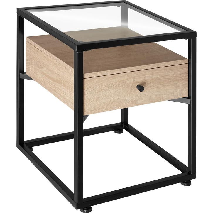 tectake Nachtkastje Preston 43x45x54,5cm - Industrieel licht, Maison & Meubles, Tables | Tables d'appoint, Envoi