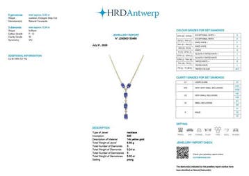 Halsketting - 14 karaat Geel goud - 5.26ct. tw. Tanzaniet -