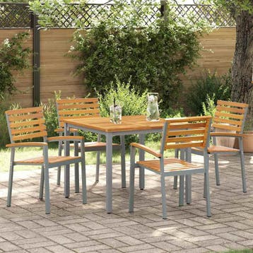 Tuinstoel 4st Acacia | Retour Deal | 35% korting, Tuin en Terras, Verzenden, Zo goed als nieuw, Hout, Stapelbaar