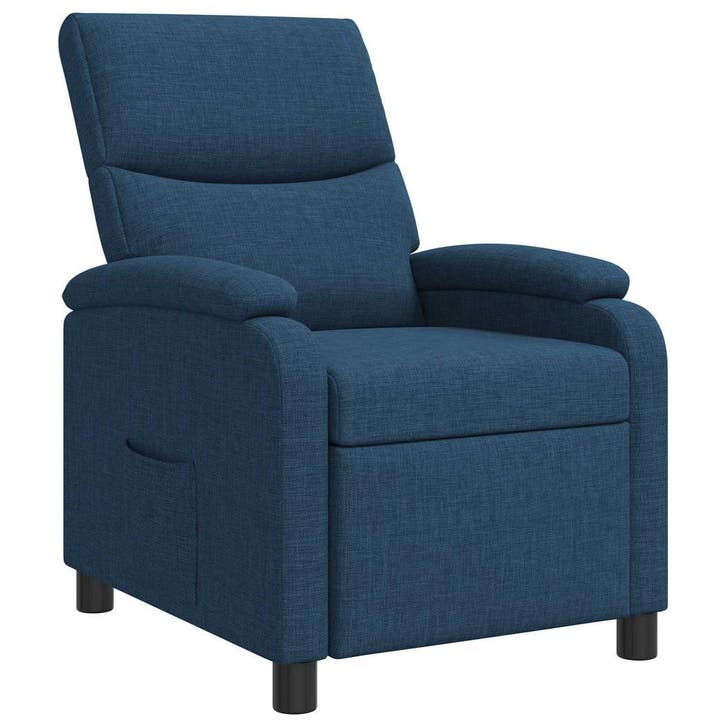 vidaXL Recliner Blauw Stof, Huis en Inrichting, Fauteuils, Nieuw, Verzenden