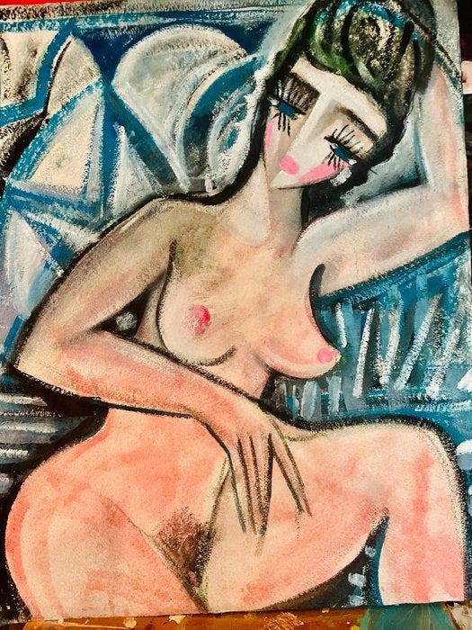 Hrasarkos (1975) - Mystère Oriental -néo-expressionniste, Antiek en Kunst, Kunst | Schilderijen | Klassiek