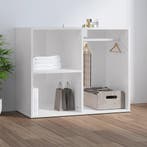 vidaXL Kledingkast 80x40x65 cm bewerkt hout hoogglans wit, Verzenden, Nieuw