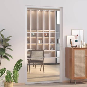 vidaXL Binnendeur 102,5x201,5 cm ESG-glas en aluminium wit, Doe-het-zelf en Bouw, Verzenden, Nieuw