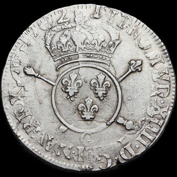 France. Louis XIV (1643-1715). 1/2 Écu aux insignes 1702-G