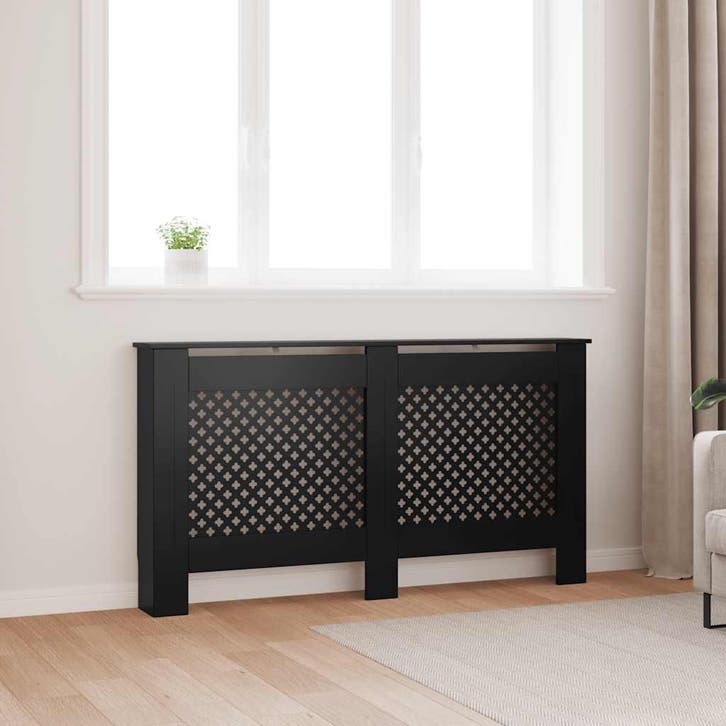 vidaXL Radiatorombouw 152x19x81,5 cm MDF zwart, Bricolage & Construction, Chauffage & Radiateurs, Envoi