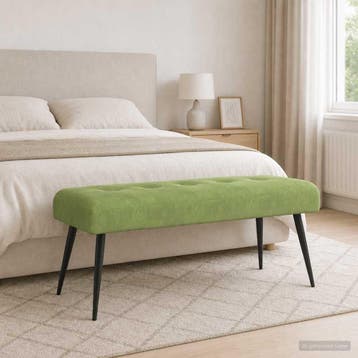 vidaXL Bank met knopen tufting Lichtgroen 110 x 40 x 46 cm, Verzenden