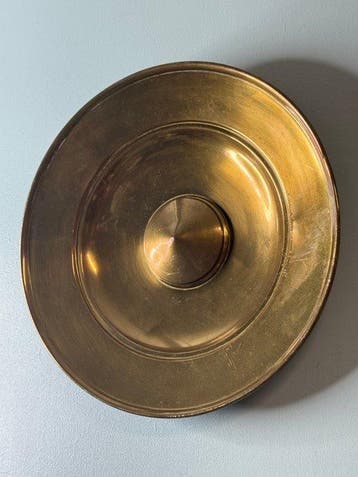 Wandbord - Vintage Messing Wandbord – Art Deco – Ø 25 cm -