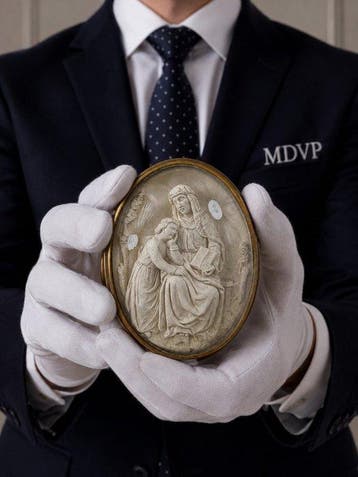 Relief, Educazione della Vergine - 8 cm - Écume de mer,