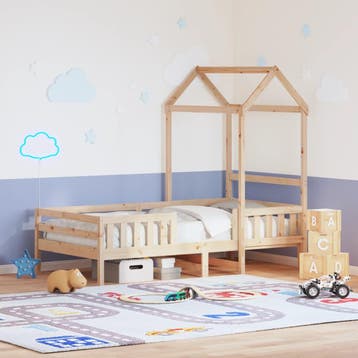 vidaXL Bedframe met huisje massief grenenhout 100x200 cm, Verzenden, Nieuw