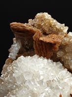 Glanzende kwarts met barietbladen, Sardinië Kristallen op, Verzamelen, Mineralen en Fossielen