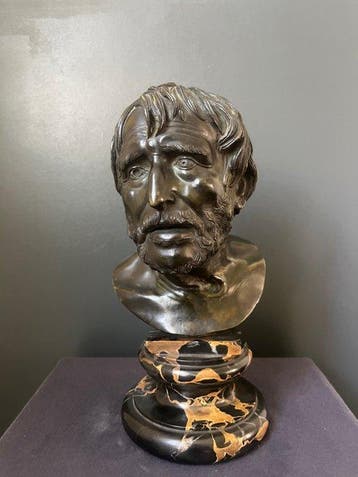 sculptuur, Seneca - 29.5 cm - Gepatineerd brons