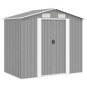 vidaXL Tuinberging 204x132x186 cm metaal grijs, Tuin en Terras, Tuinhuizen, Verzenden, Nieuw