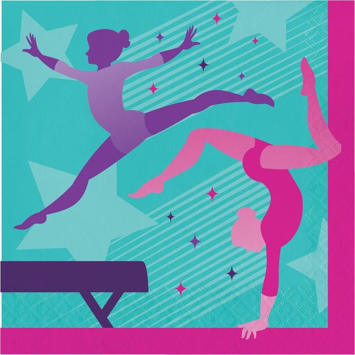Servetten Gymnastic 16,5cm 16st, Hobby & Loisirs créatifs, Articles de fête, Envoi