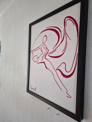 Liesens - Dancing queen (Handpainted on white canvas met