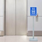 vidaXL Pedestal Poster Stand Zilver 32 x 27 x 119 cm Gevoerd, Verzenden, Nieuw in verpakking