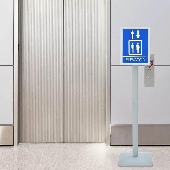 vidaXL Pedestal Poster Stand Zilver 32 x 27 x 119 cm Gevoerd, Zakelijke goederen, Kantoor en Winkelinrichting | Kantoormeubilair en Inrichting