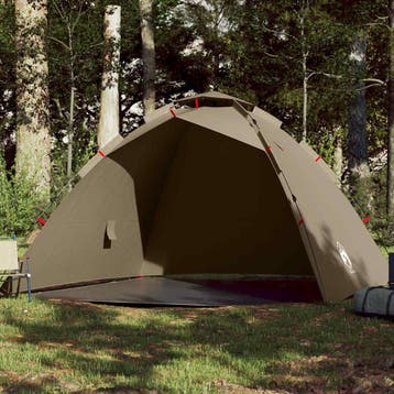 vidaXL Tent 4-persoons snelontgrendeling bruin, Caravans en Kamperen, Tenten, Verzenden, Nieuw