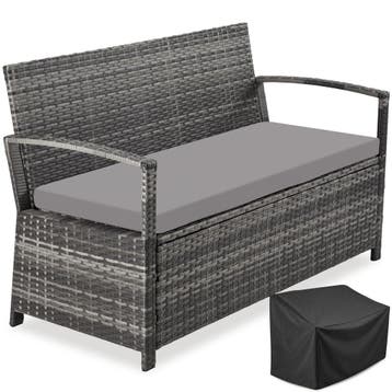 Wicker-tuinbank Vecchia 2-zits, weerbestendig, opbergruimte, Tuin en Terras, Verzenden, Nieuw
