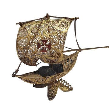 Doos - .833 zilver - Zilveren Caravel Filigraan