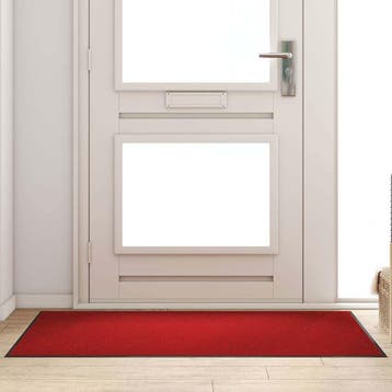 vidaXL Deurmat Rood en Zwart 90 x 150 cm 100% Polyamide, Verzenden