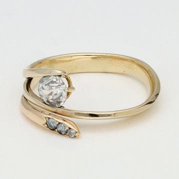 Ring - 14 karaat Geel goud Diamant (Natuurlijk)