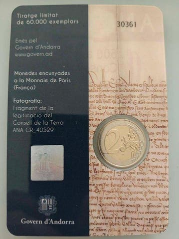 Andorra. 2 Euro 2019 Conseil de la Terre (Zonder